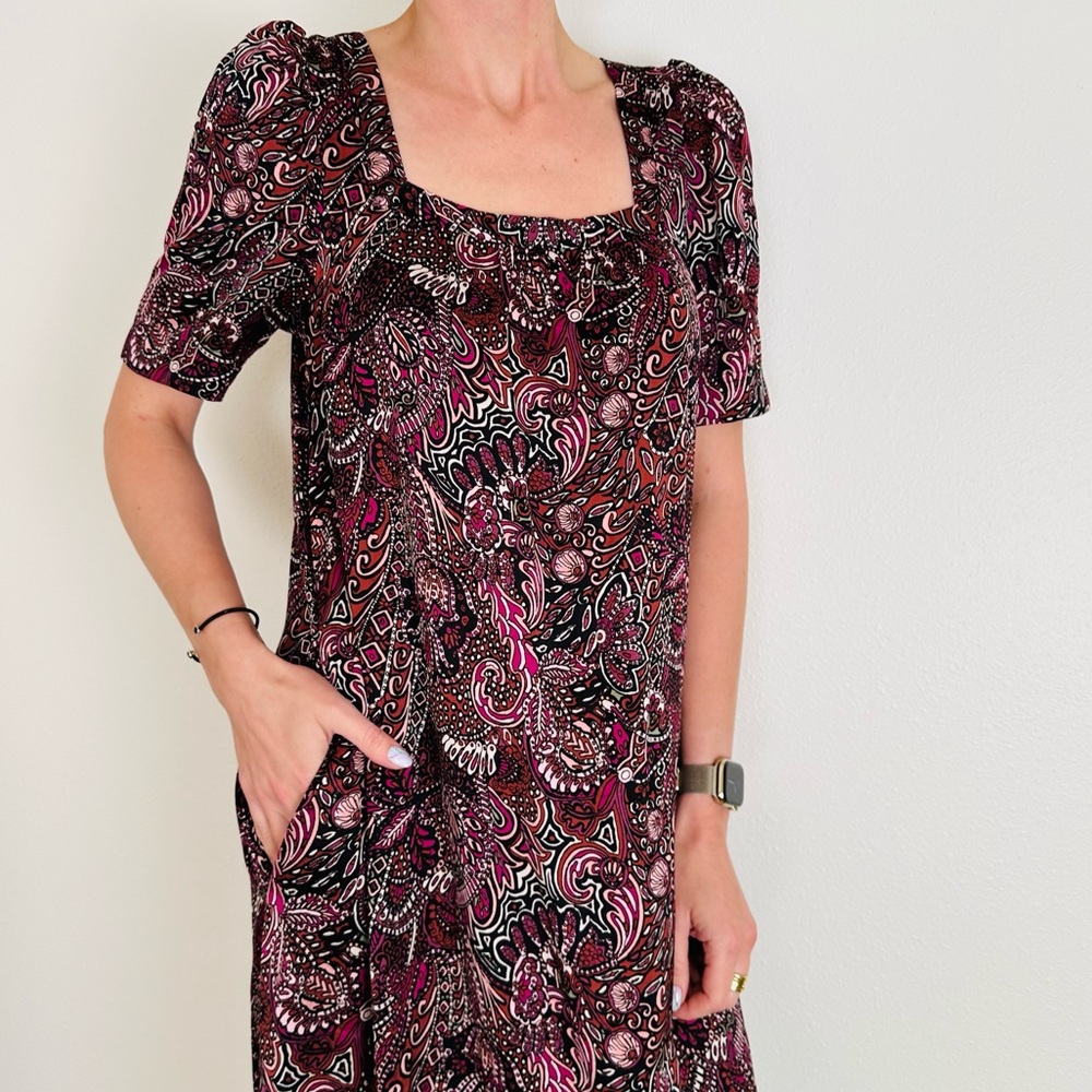 Maeve by Anthropologie Lisabetta Dark Floral Maxi Dress Oversized Boho - Picture 9 of 16